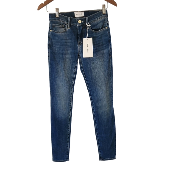Frame Le Skinny De Jeanne Mid Rise Womens Size 25 Medium Wash NWT NEW